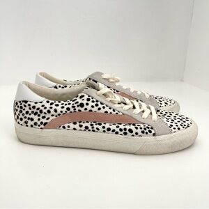 Madewell Sidewalk Low Top Calf Hair Spotted Dots Animal Print Shoes Size 9